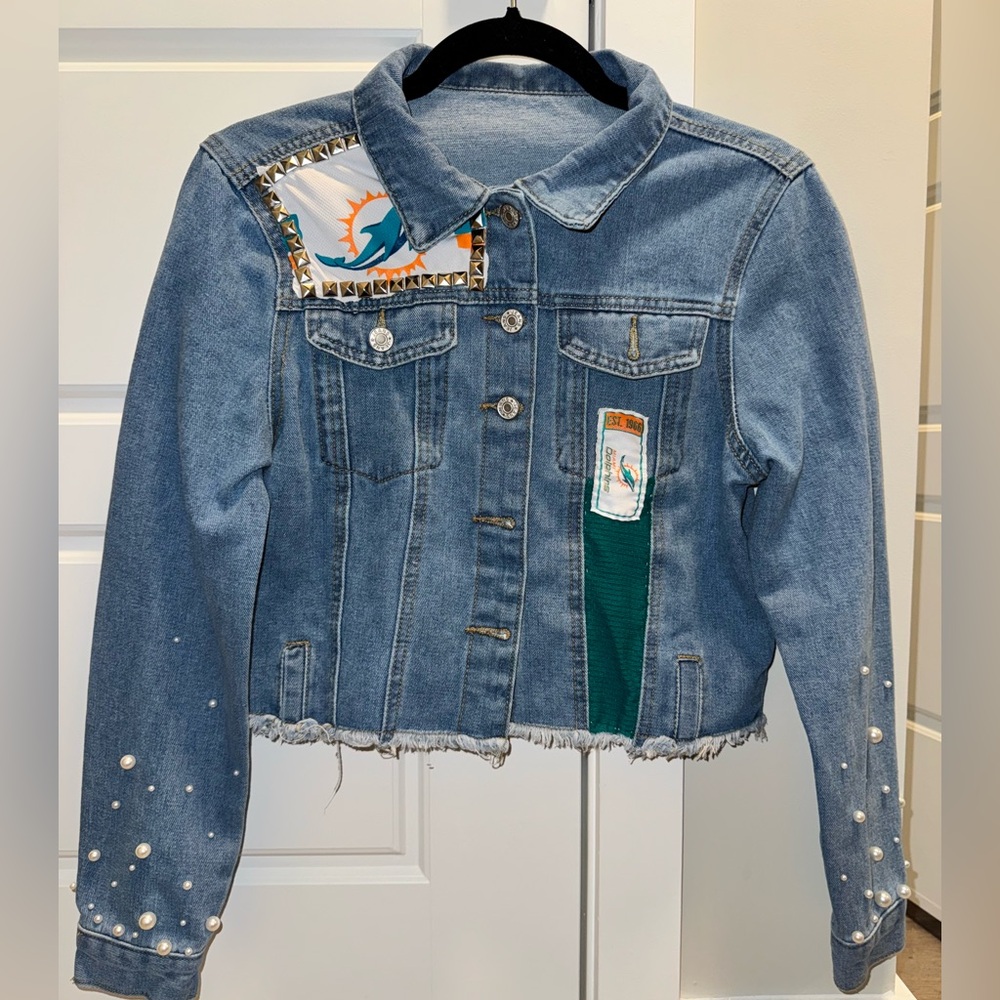 Custom upcycled Cameron Wake jacket